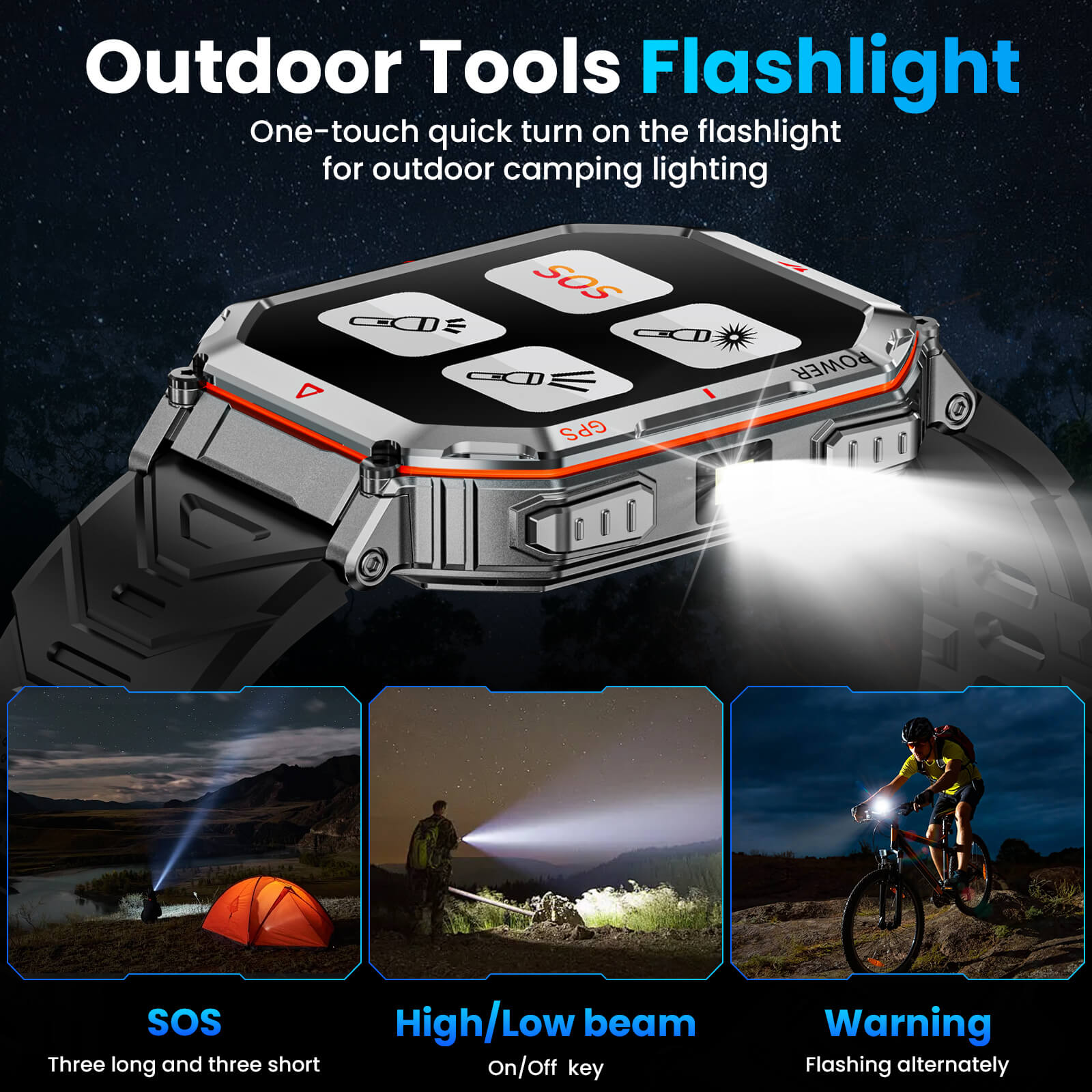 Mingdaln Indestructible Smartwatch – 2.01" HD Display, GPS, 100+ Sport Modes