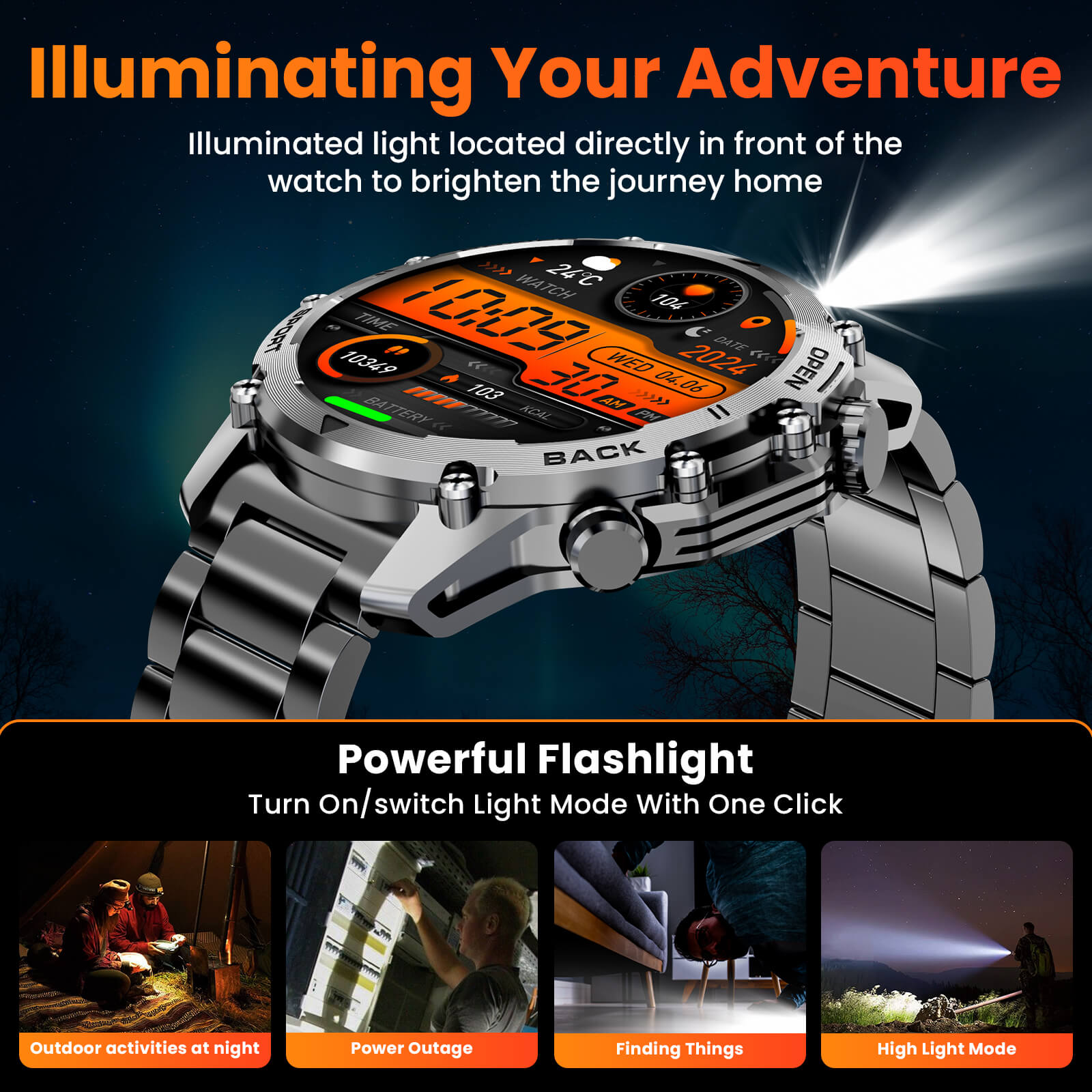 Mingdaln Rugged Smartwatch – 1.52" HD Display, Durable & Waterproof