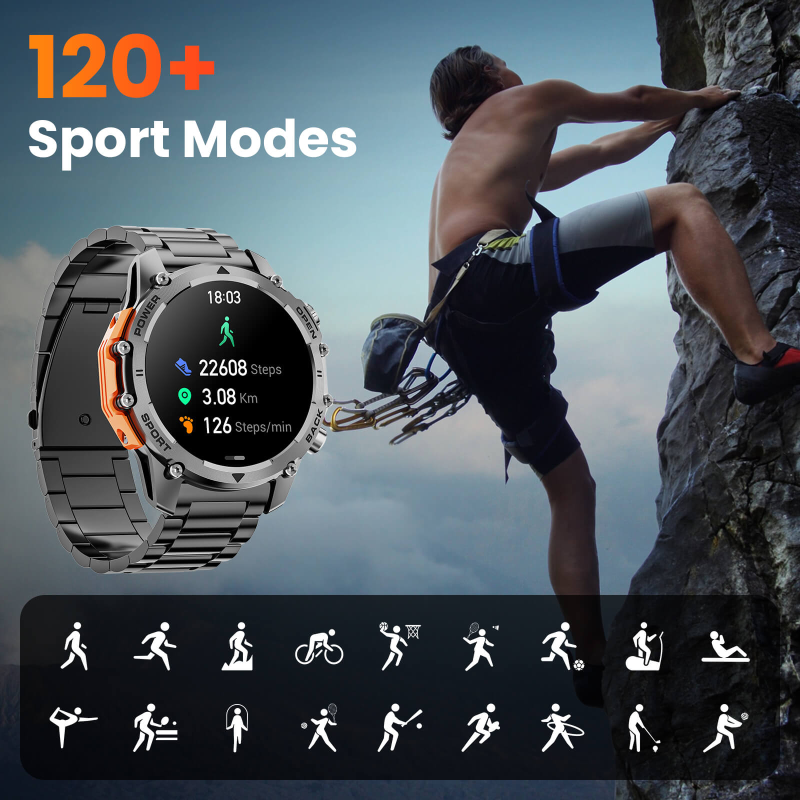 Mingdaln Rugged Smartwatch – 1.52" HD Display, Durable & Waterproof