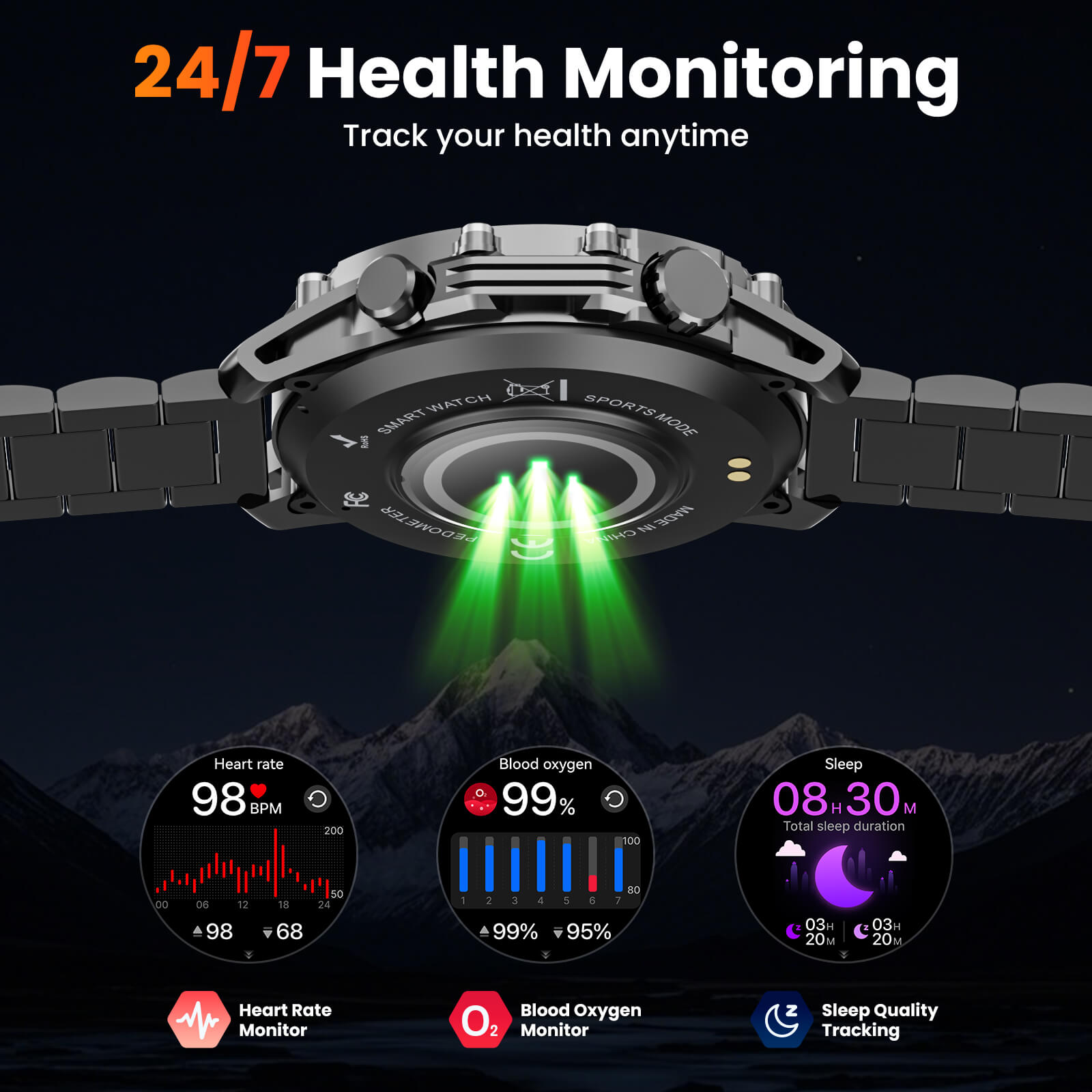 Mingdaln Rugged Smartwatch – 1.52" HD Display, Durable & Waterproof