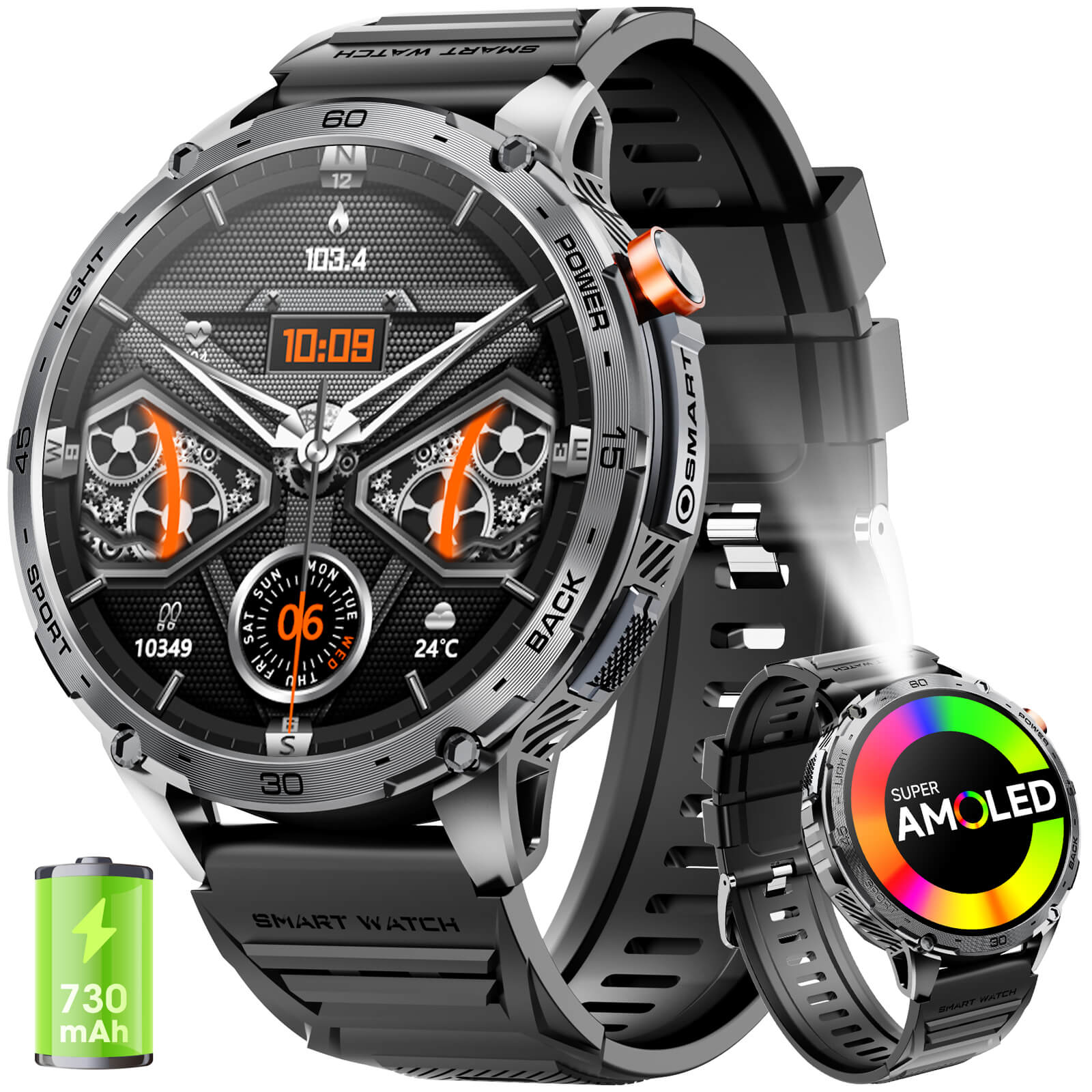 MINGDALN K69 smartwatch with LEDF lashlight frontdial mode3