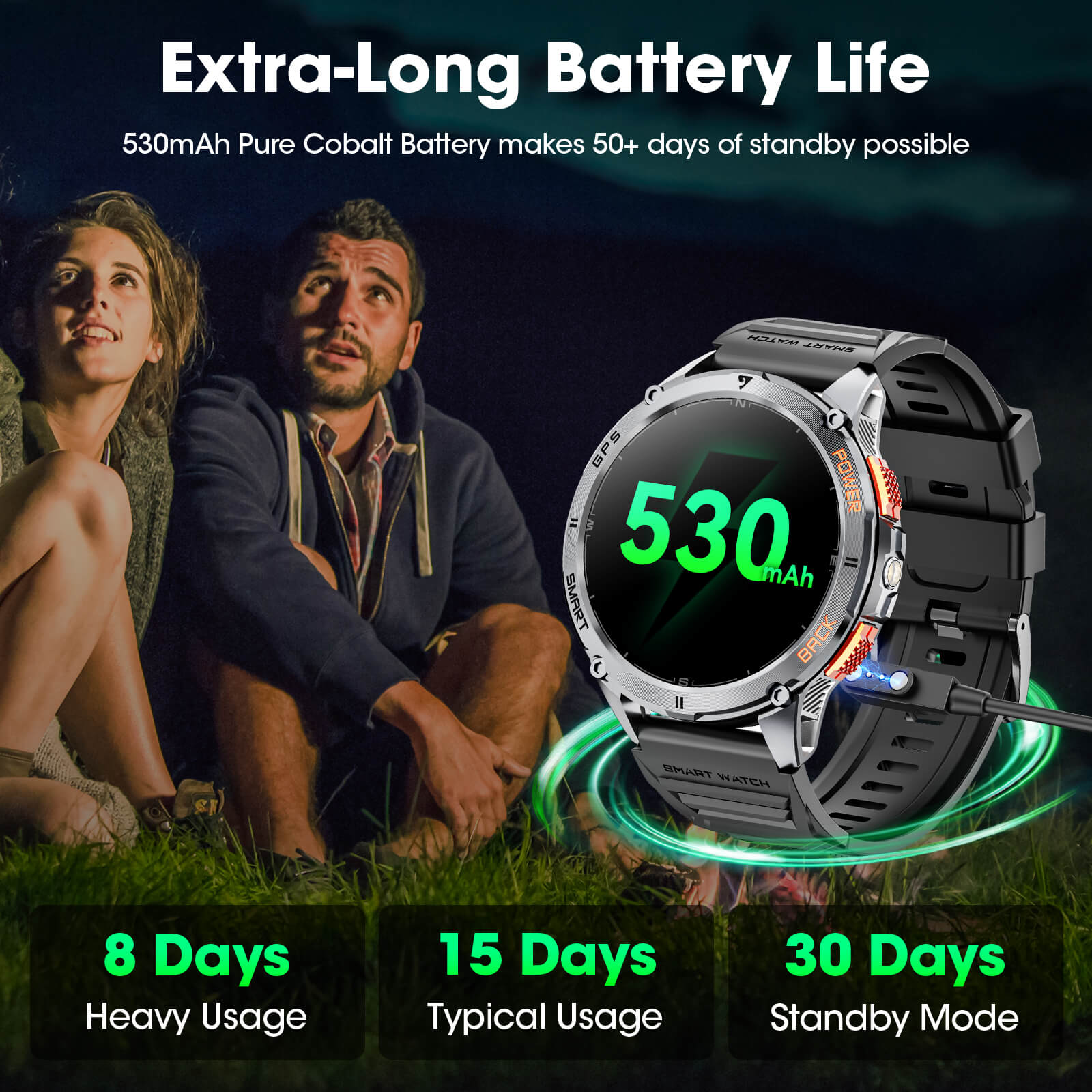 Mingdaln K67 GPS Men's Smartwatch With Led Flashlight