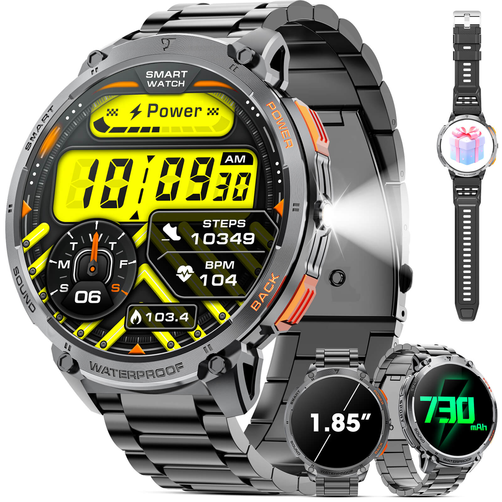 Mingdaln K68 Rugged Men's Smartwatch With Led Flashlight|Mingdaln