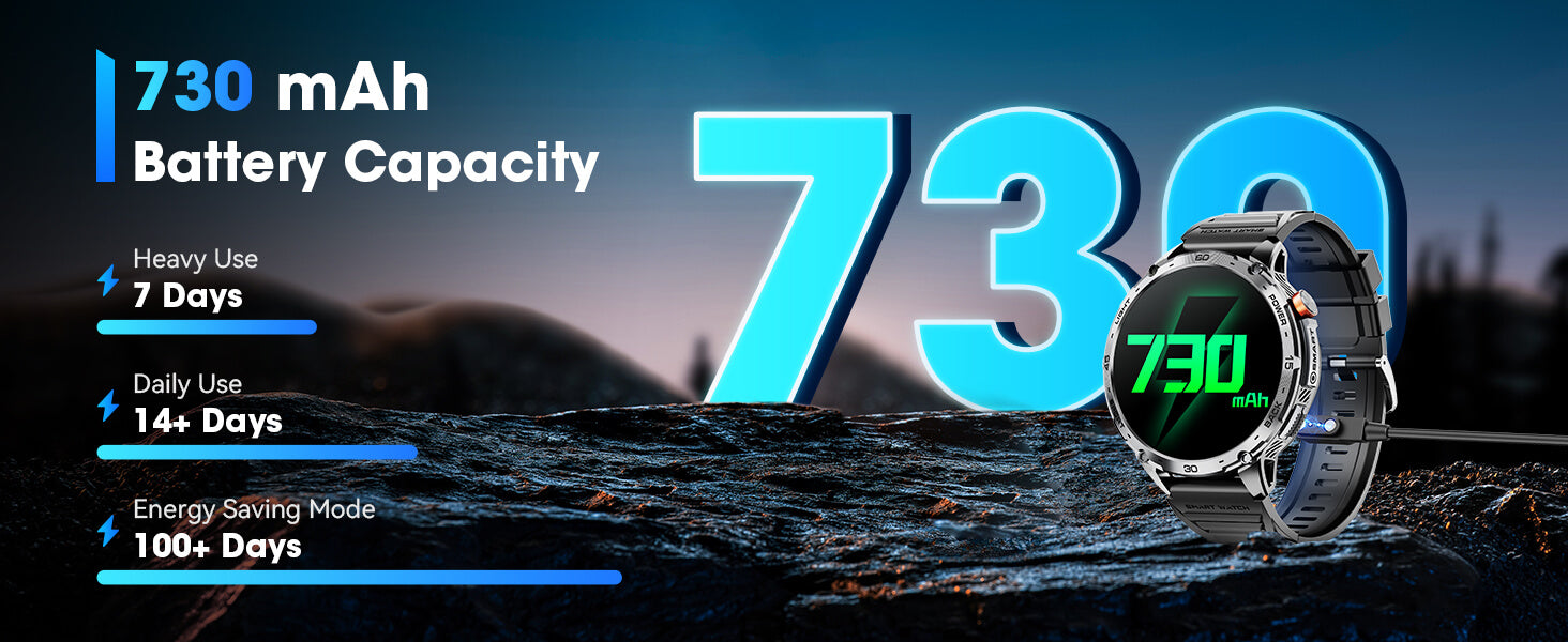 MINGDALN K69 smartwatch with LED flashlight multi-function display730 mAh large battery7 days of heavy use14 days of standby