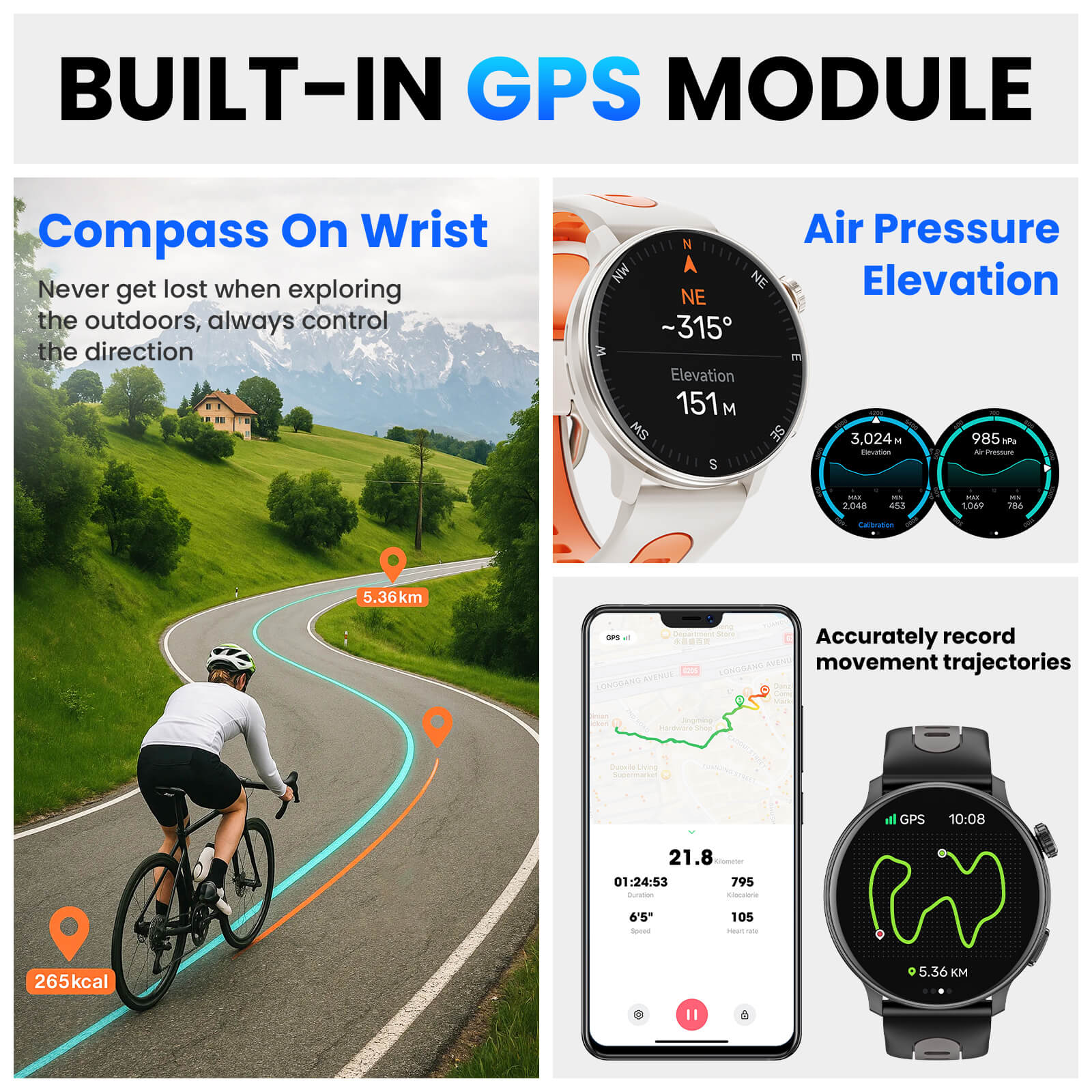 Mingdaln S666 GPS Smartwatch,1.43" AMOLED Screen