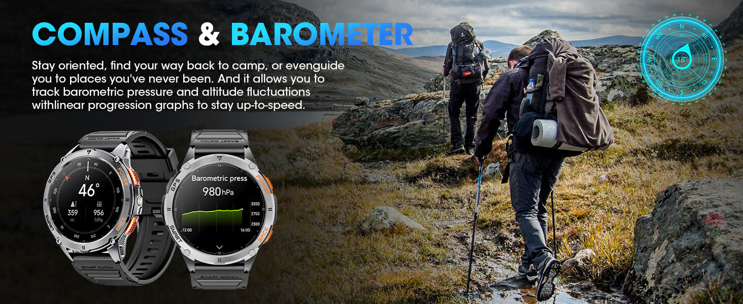 Mingdaln k67 smart watch compass air pressure monitoring