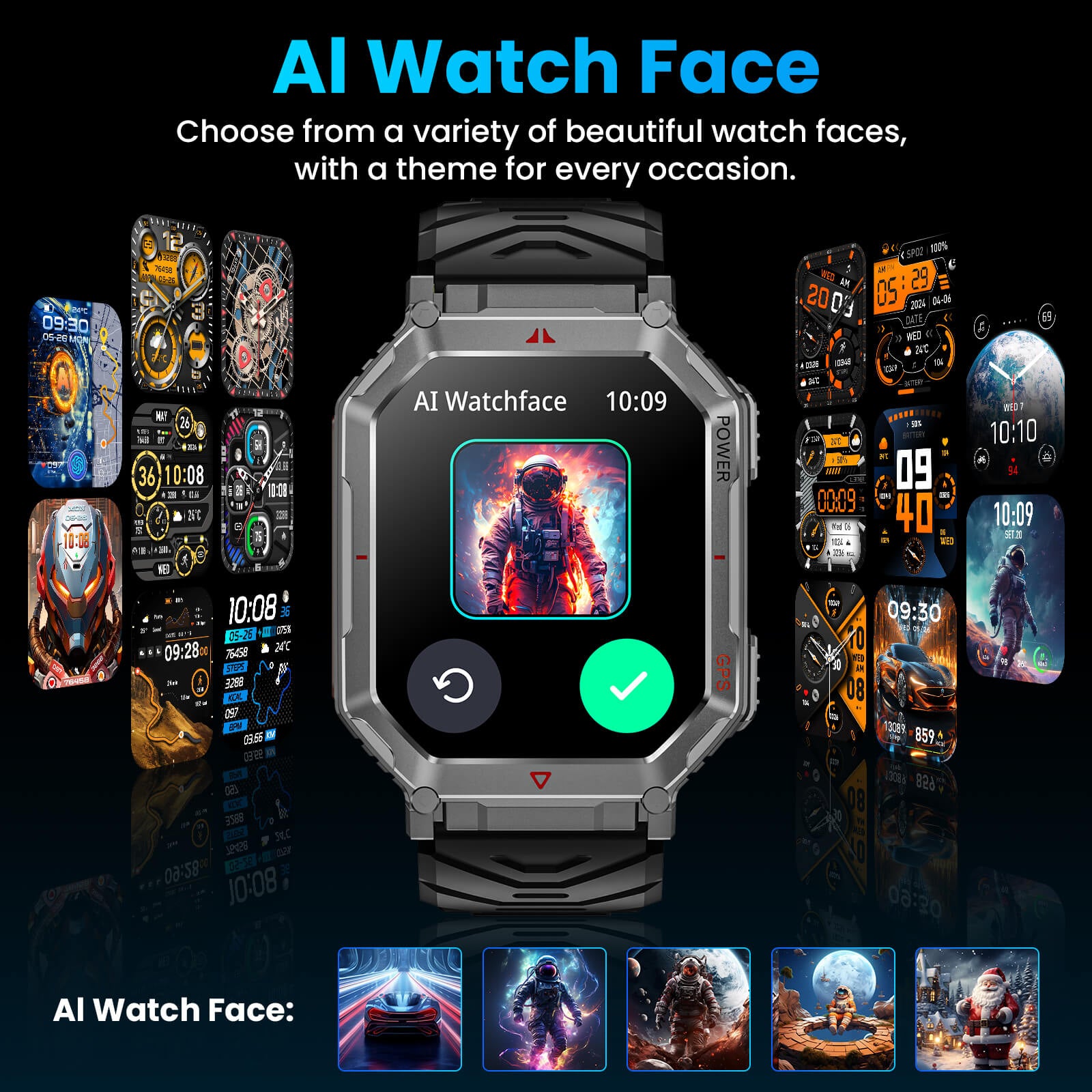 Mingdaln Indestructible Smartwatch – 2.01" HD Display, GPS, 100+ Sport Modes