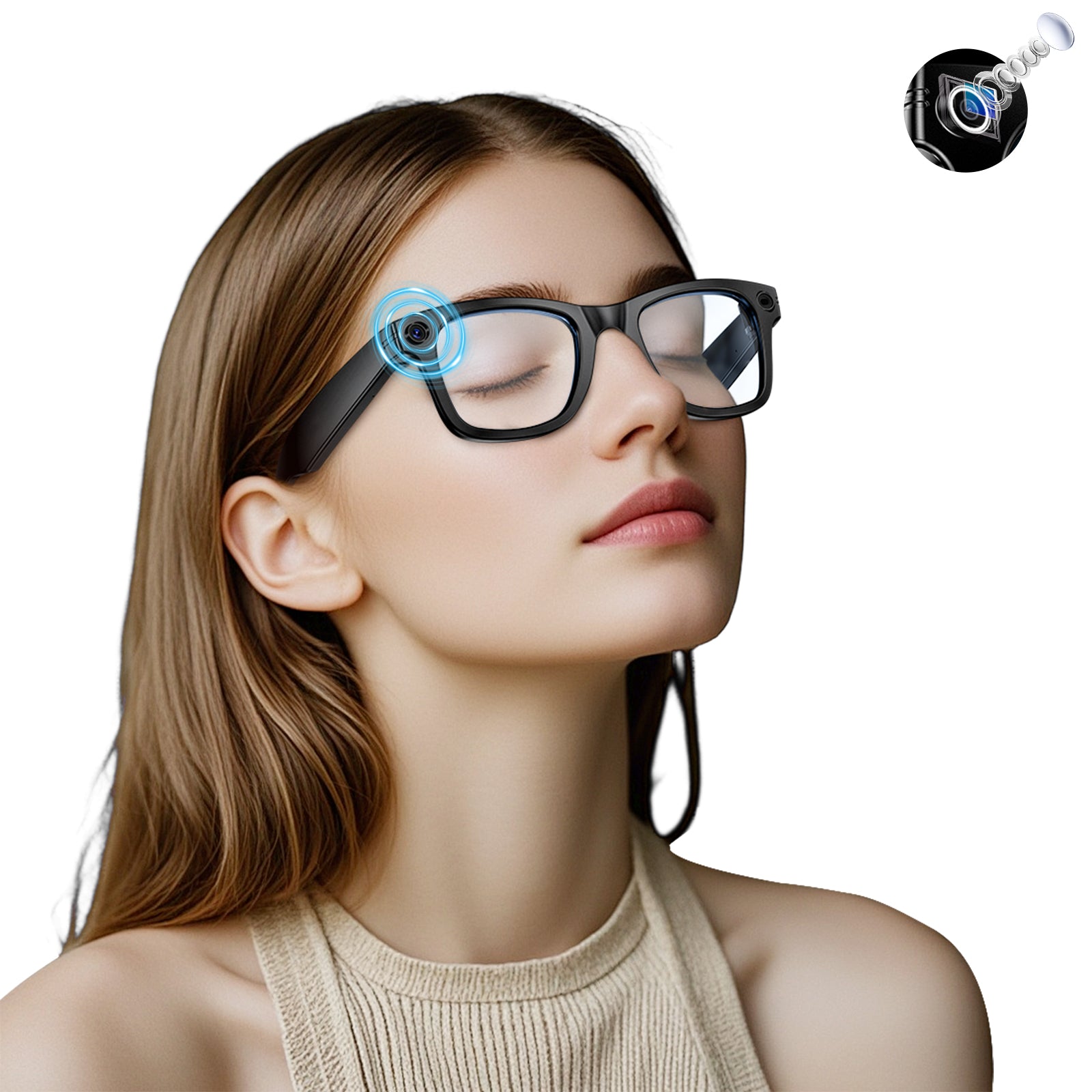 Mingdaln W610 AI Smart Glasses – Photo Recognition, Voice Assistant, Video Recording, Bluetooth Music, IP65 Waterproof