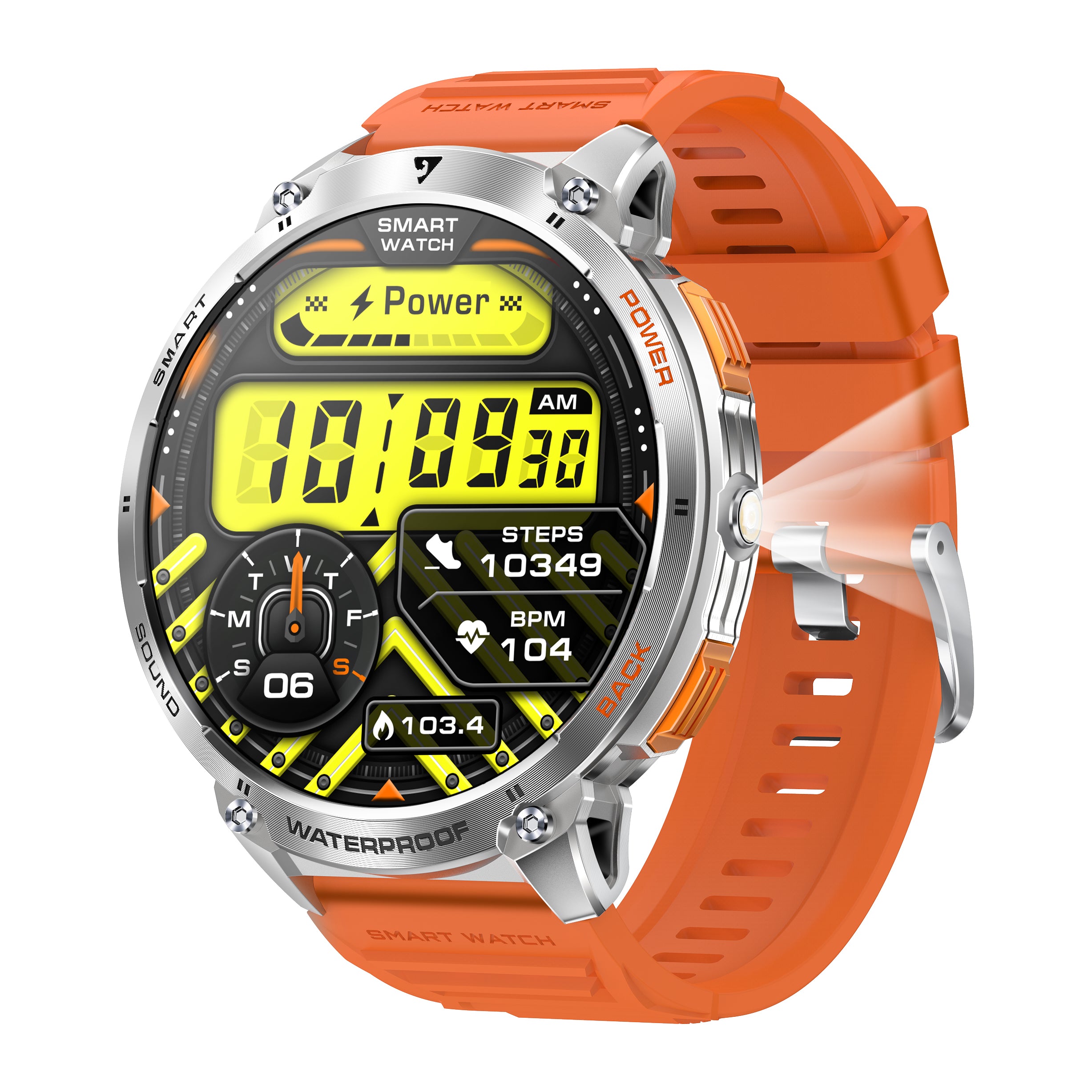 ミッチャン Mingdaln K68 Rugged Men's Smartwatch With Led Flashlight|Mingdaln