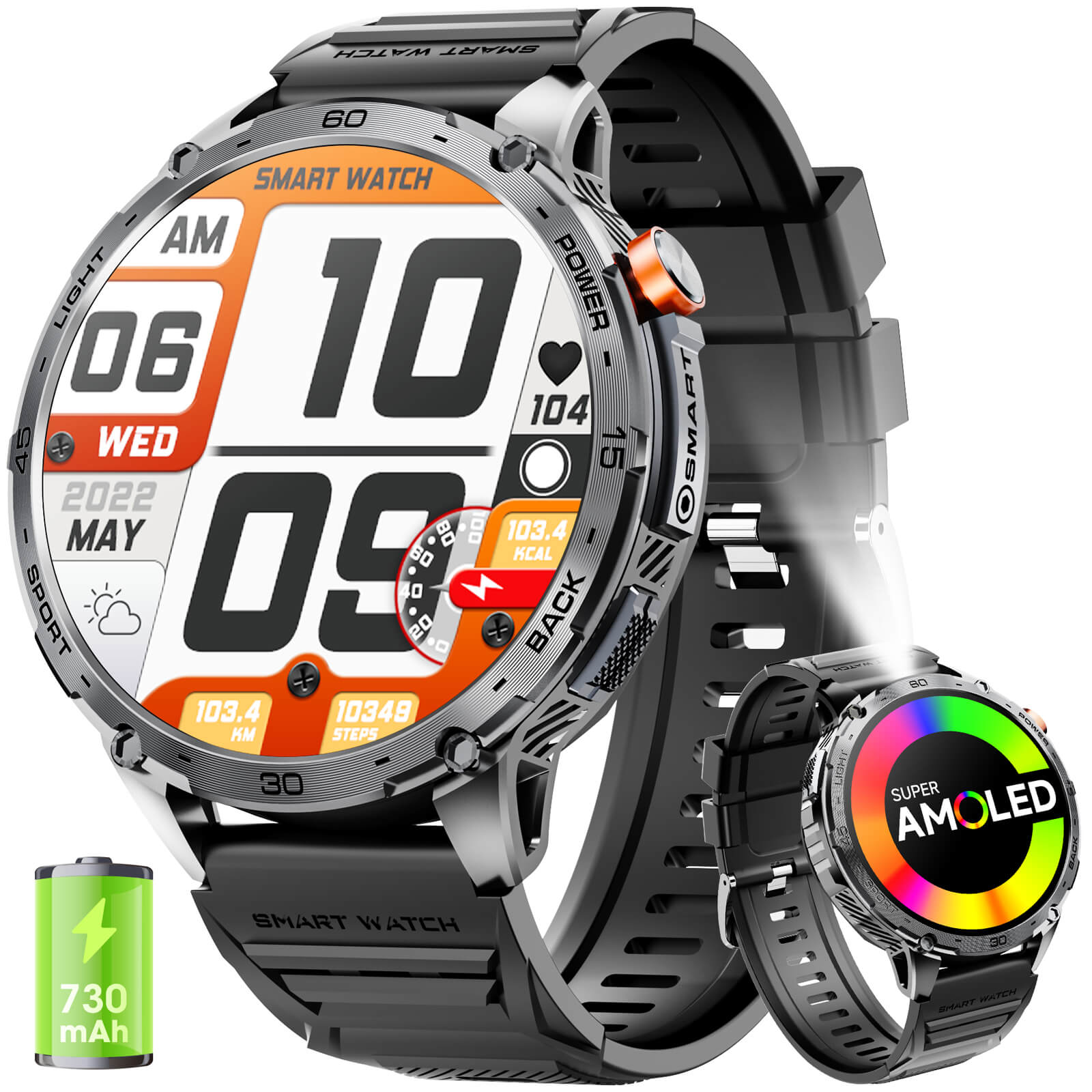 MINGDALN K69 smartwatch with LEDF lashlight frontdial mode 2