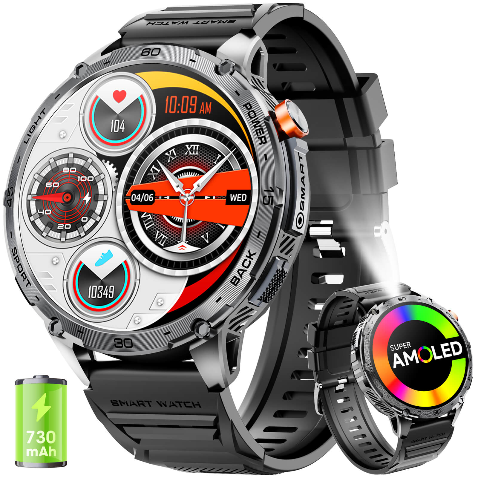 MINGDALN K69 smartwatch with LEDF lashlight frontdial mode 1