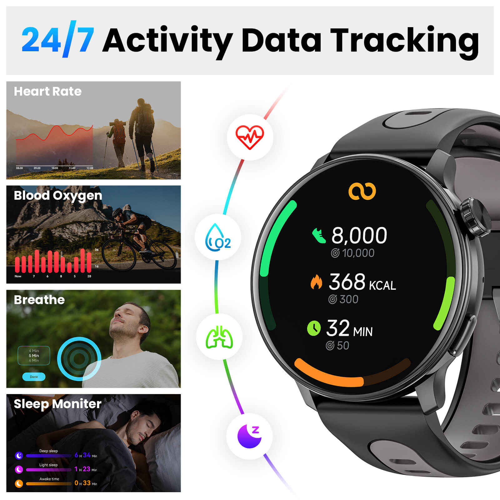 Mingdaln S666 GPS Smartwatch，1.43" AMOLED Screen