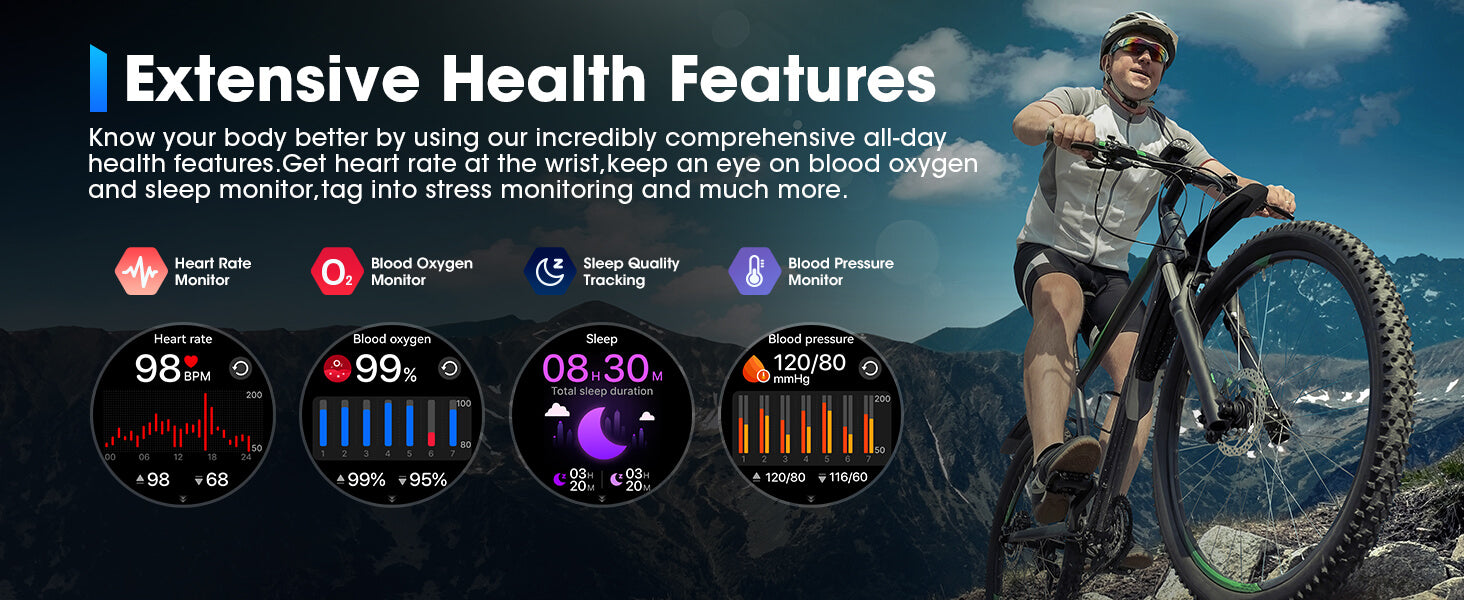 Mingdaln K68 Smart Watch body monitoring heart rate, blood oxygen, blood pressure, sleep quality