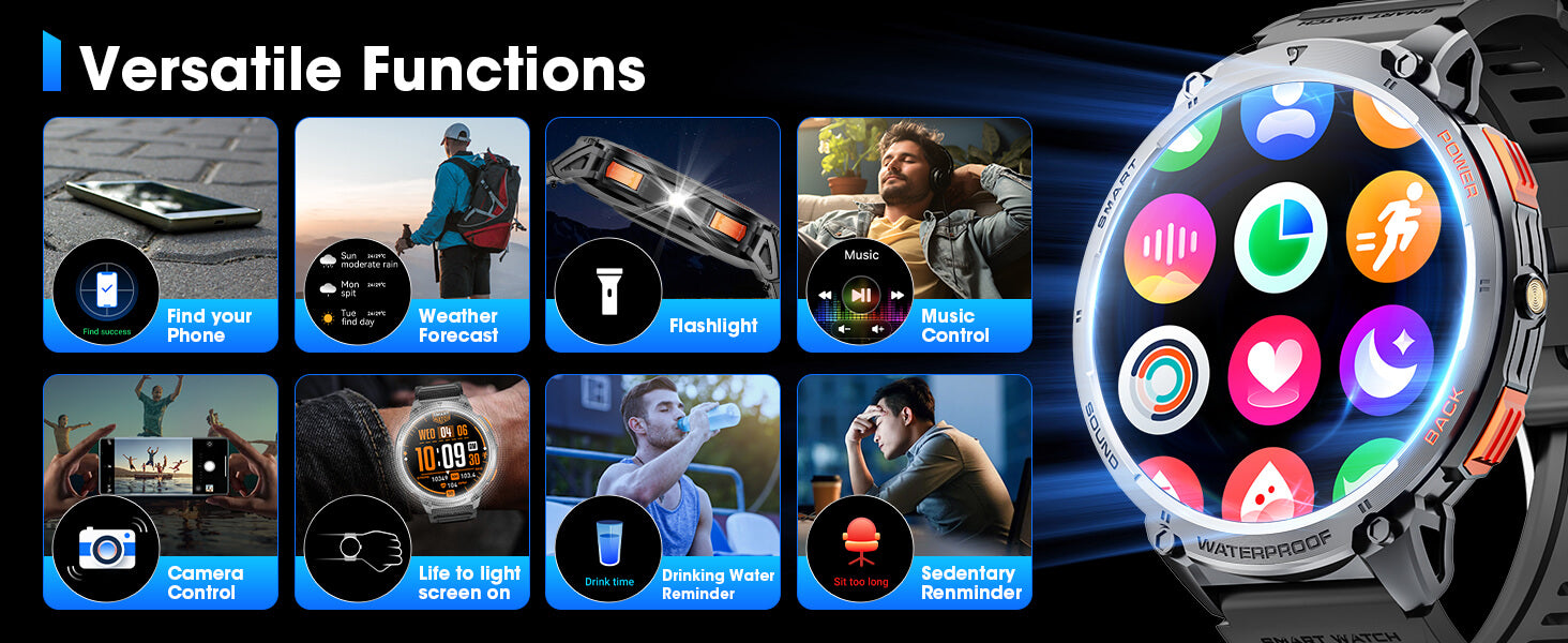 Mingdaln K68 Smart Watch general function display, find mobile phone, weather display, LED light, music