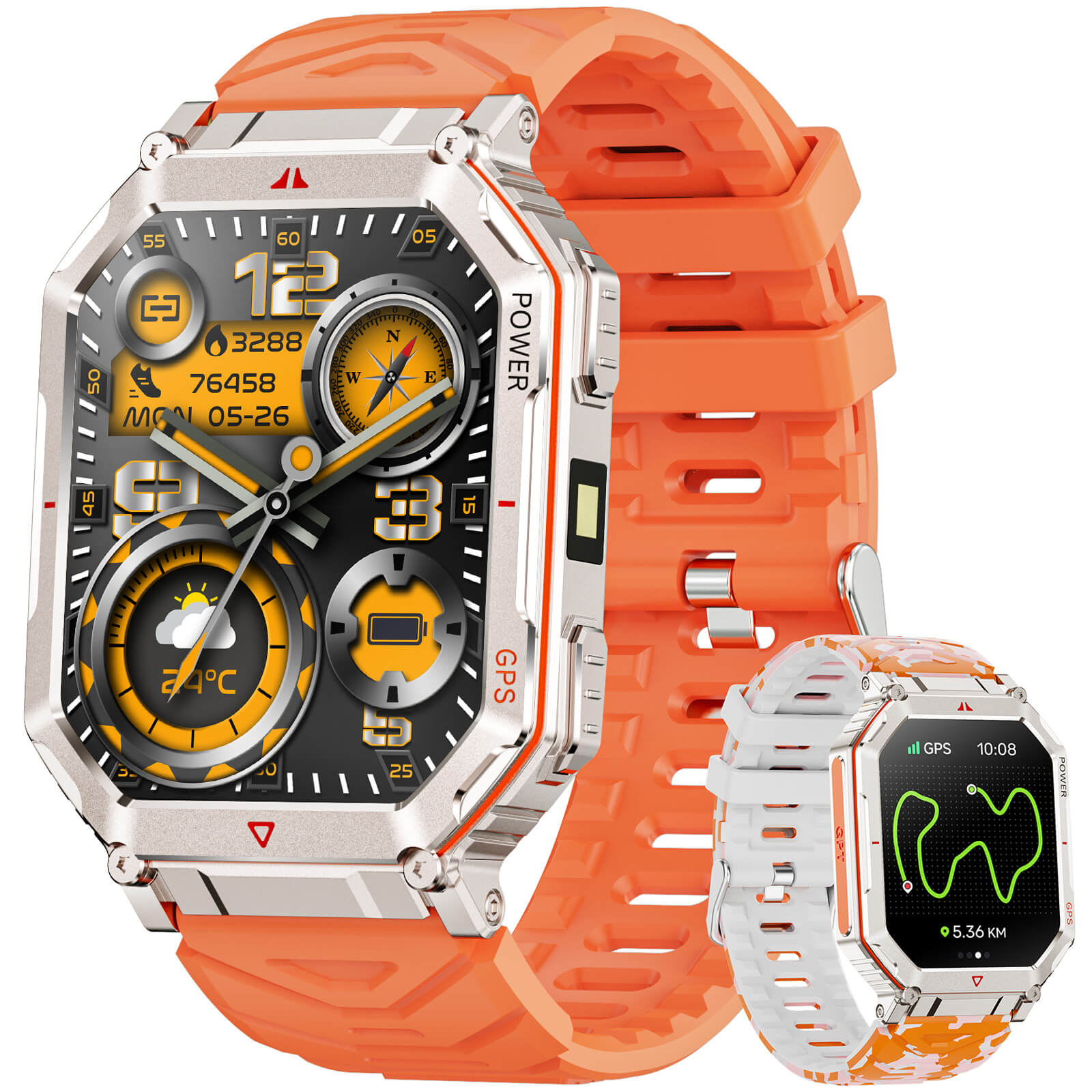 Mingdaln Indestructible Smartwatch – 2.01" HD Display, GPS, 100+ Sport Modes